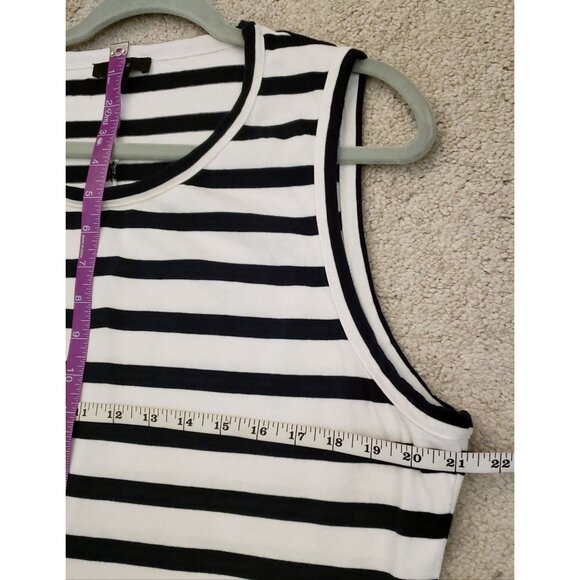 J. Crew Black and White Striped 100% Cotton Sleeveless Maxi Dress XXL EUC - Picture 10 of 12